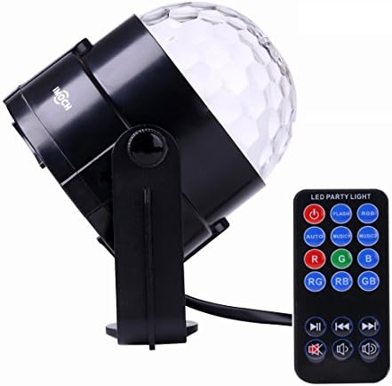 Imoch 2016 Newest 7 Color Changes With Remote Control Sound Actived Auto Flash RGB Mini Rotating Magic Ball Stage Lights For KTV Xmas Party Wedding Show Club Pub Disco DJ