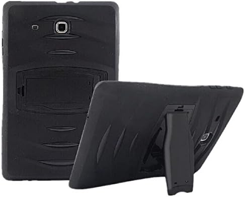 Galaxy Tab E T560 Case, Shockproof Heavy Duty Rugged Hybrid Armor Military Full Body Protective Tablet Case Cover with Builit In Kickstand for Samsung Galaxy Tab E 9.6 inch (SM-T560 Case) (Black)