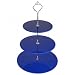 Three Tier Blue Acrylic Circle Cake Stand 23cm 19cm 15cm (overall 32cm) (6inch 7.5inch & 9inch height 12.5inch)