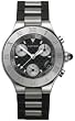Cartier Women's Must 21 Chronoscaph Stainless Steel and Black Rubber Chronograph Watch #W10198U2