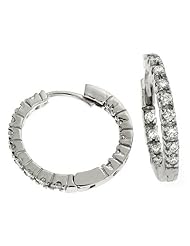 14K White Gold 0.48cttw Round Diamond Earring