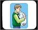 Mouse Pad with animals, body, individuals, individual, kiss, buss, little, humans, furry, person, human, caressing, boy, persons, furred, people, rabbit