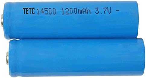 TETC 2 Pcs 14500 1200mah Li-ion 3.7v Rechargeable Battery (Blue)+dual charger