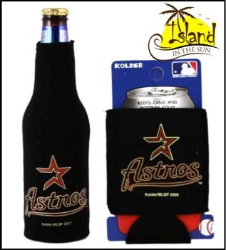 SET OF 2 HOUSTON ASTROS CAN & BOTTLE KOOZIE COOLER