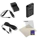 GTMax Battery Charger set + Replacement Battery + USB Data Cable + LCD Scre ....