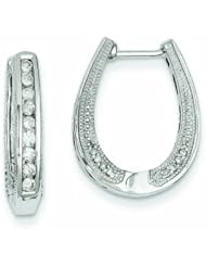 0.5 Carat 14K White Gold Diamond Hinged Hoop Earrings