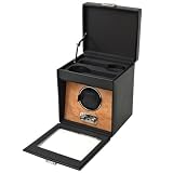Wolf Designs Bird's Eye Maple Single Watch Rotator with Cover and Storage Compartment #453432