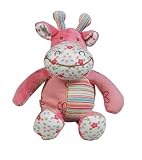 9" Coral Giraffe Plush Rattle