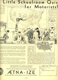 1930s Auto Insurance Ad AETNA IZE Schoolroom Quiz