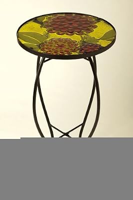 Autumn Posey Round Glass Table