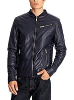 USUAL WAY Cazadora Piel Clarck (Azul Marino)