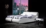 Bett Lucca 180×200 cm Weiss Napalon Leder Designer Polsterbett 180cm
