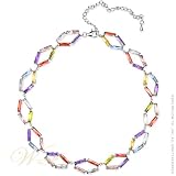 STUDIO 925: *WINDOWS HARLEQUIN MULTISTONE BAGUETTE NECKLACE*
