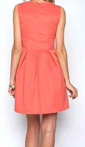 Ya Los Angeles Classic Cut Coral Sleeveless Dress - Medium