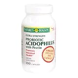 Nature's Bounty Probiotic Acidophilus with Pectin, Extra Strength, 100 Capsules (Pack of 2)