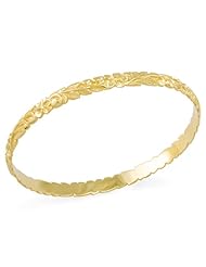 Plumeria Scroll 6mm Bracelet in 14K Yellow Gold - Size 7.5