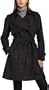 ABS by Allen Schwartz Women's Geom Plaid Wrap Trench Coat,Black,Small