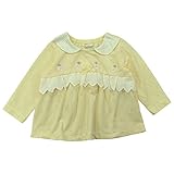 【H28年春物】(日本製) Pample Mousse(パンプルムース) 天竺水玉JQ衿付き刺繍入りトレーナー 90cm/CR NO.DP-61215