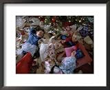 Children Laugh as They Lay in Wrapping Paper from Christmas Presents Photography Framed Art Poster Print by Joel Sartore, 22x18