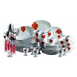 Domestic 920492 Campo Porzellan Kombiservice 72-teilig: 6 Eierbecher, Kaffeebecher, Longdrinkgl�ser und 24 Besteckteilevon "Domestic"