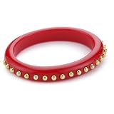 Kenneth Jay Lane Red And Gold Stud Bangle
