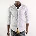 Herren Casual Schulterriemen Pocket Slim Hemden Weiss(CJL)