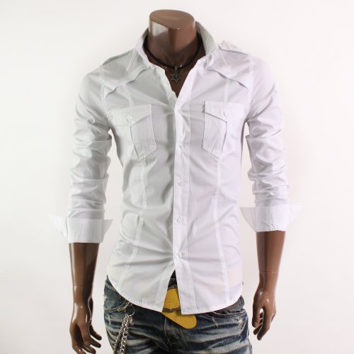 Mens Casual Shoulder Strap Pocket Slim Dress 