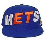 MLB NEW YORK METS FLAT BILL FITTED HAT CAP BLUE 7 1/2