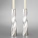 Nambe Swirl 9-Inch High by 2-Inch Diameter Candlesticks, Pair