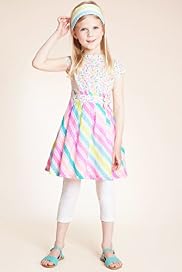3 Piece Cotton Rich Dress & Leggings Outfit with Hairband