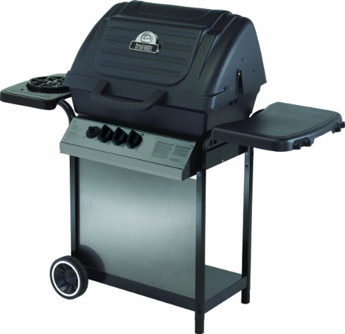 Broil-Mate 155164 Liquid Propane Gas Grill with Side Burner, Black and Black Chrome