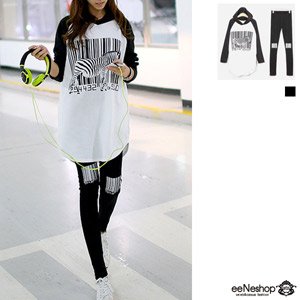 (イイネショップ) eeNeshop バーコード プリント スウェット セット アップ