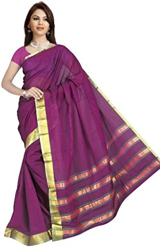 Mohta Fashions Women's Cotton Silk Traditional Saree Free Size Purple