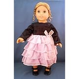 Navy and Lavender Dress with Ruffled Skirt. Shoes Included. Fits 18' Dolls like American Girl®