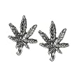 Stud Earrings Sterling Silver - Pot/Cannabis Leaves