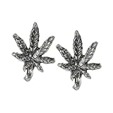 Stud Earrings Sterling Silver - Pot/Cannabis Leaves