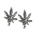Stud Earrings Sterling Silver - Pot/Cannabis Leaves