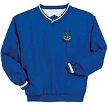 Personalized custom embroidered golf crest design on nylon windshirt