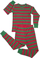 Leveret Boys Girls Red & White or Green & White 2 Piece Pajama (12M-14 Years)