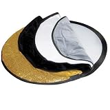 Flashpoint 32 5-in-1 Collapsible Disc Reflector, Translucent, White, Black, Silver & Soft Gold.