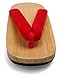SPJ: Geta Japanese Woman's Traditional Wooden Cute Clogs Red Velvet Straps