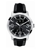 GUESS Black Leather Strap Watch