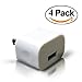 USB Wall Charger, Celace 4-Pack Lightning Adapter Travel Charger Made for iPhone SE 5s 5 6 6s, iPad, iPod, Samsung Galaxy, Motorola, HTC, other Smartphones and Mini Tablets (4-PACK)