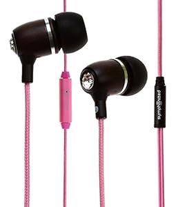 Symphonized NRG BLING Premium Genuine Wood In-ear Noise-isolating Headphones with Mic and Nylon Cable