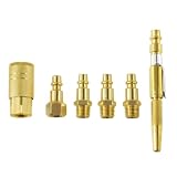 Buy 6pc Solid Brass Air Quick-Connect Coupler Set - Pocket Blow Gun by JN