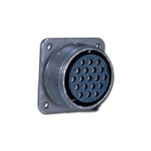Amphenol Industrial MS3102A18-10P Circular Connector Pin, General Duty, Non-Environmental, Threaded Coupling, Solder Termination, Box Mounting Receptacle, 18-10 Insert Arrangement, 18 Shell Size, 4 Contacts