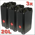 3 x Oxid7 Benzinkanister Kraftstoffkanister Kanister UN schwarz 20 Liter 20L - 3 St�ck -