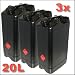 3 x Oxid7 Benzinkanister Kraftstoffkanister Kanister UN schwarz 20 Liter 20L - 3 St�ck -