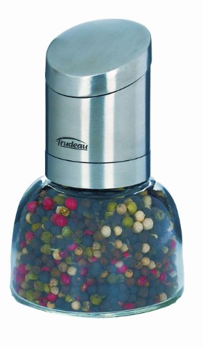 Trudeau Cassia 5-Inch Spice Mill, Stainless Steel and Glass