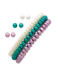 SS 6-7mm White/Lavender/Teal Freshwater Cult. Pearl Bracelet/Earring Set